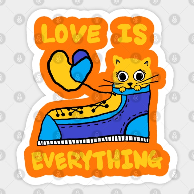 love is everything, lovely cat Sticker by zzzozzo